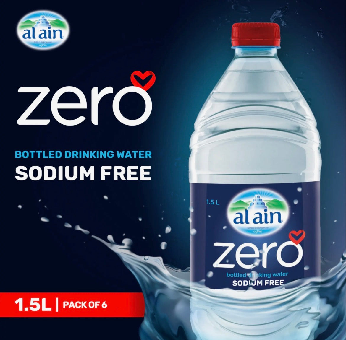 Al Ain zero bottled drinking water 6x1.5L