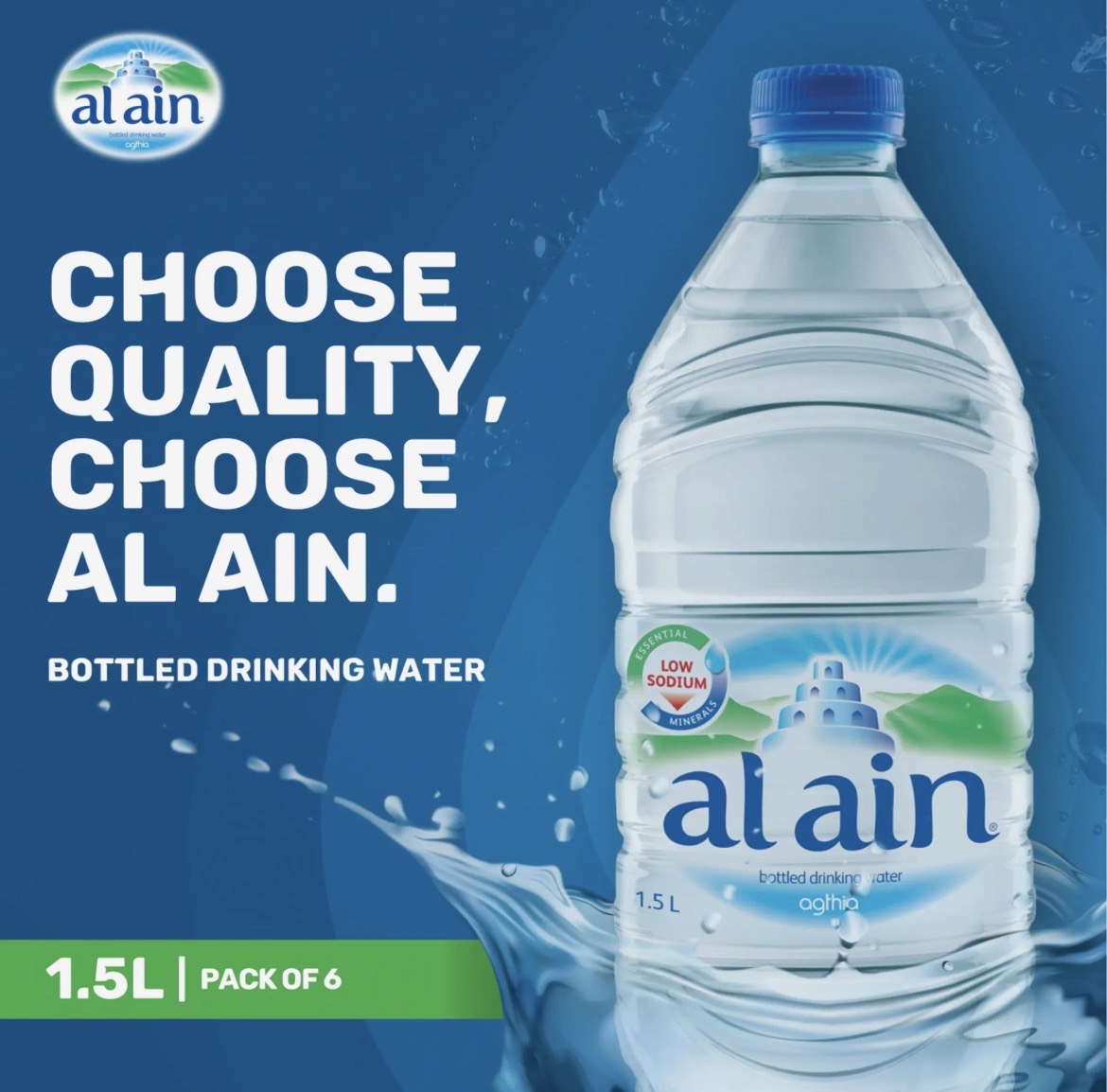 Al Ain drinking water 6x1.5L