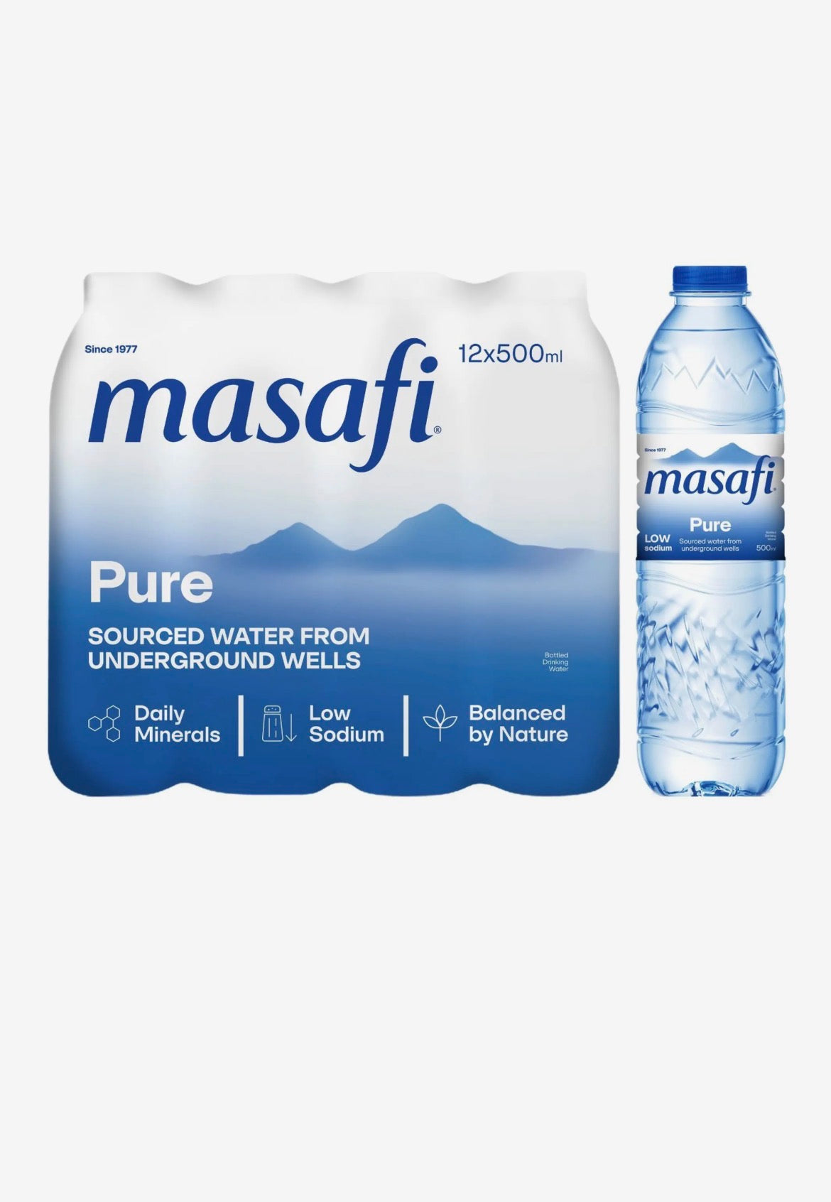 Masafi Pure Low Sodium Water 12x500ml
